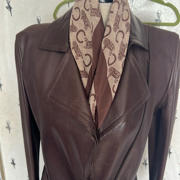 *RARE* 90’s Gucci by Tom Ford Vintage F/W Runway Leather Coat chocolate brown 42 - Picture 5 of 17